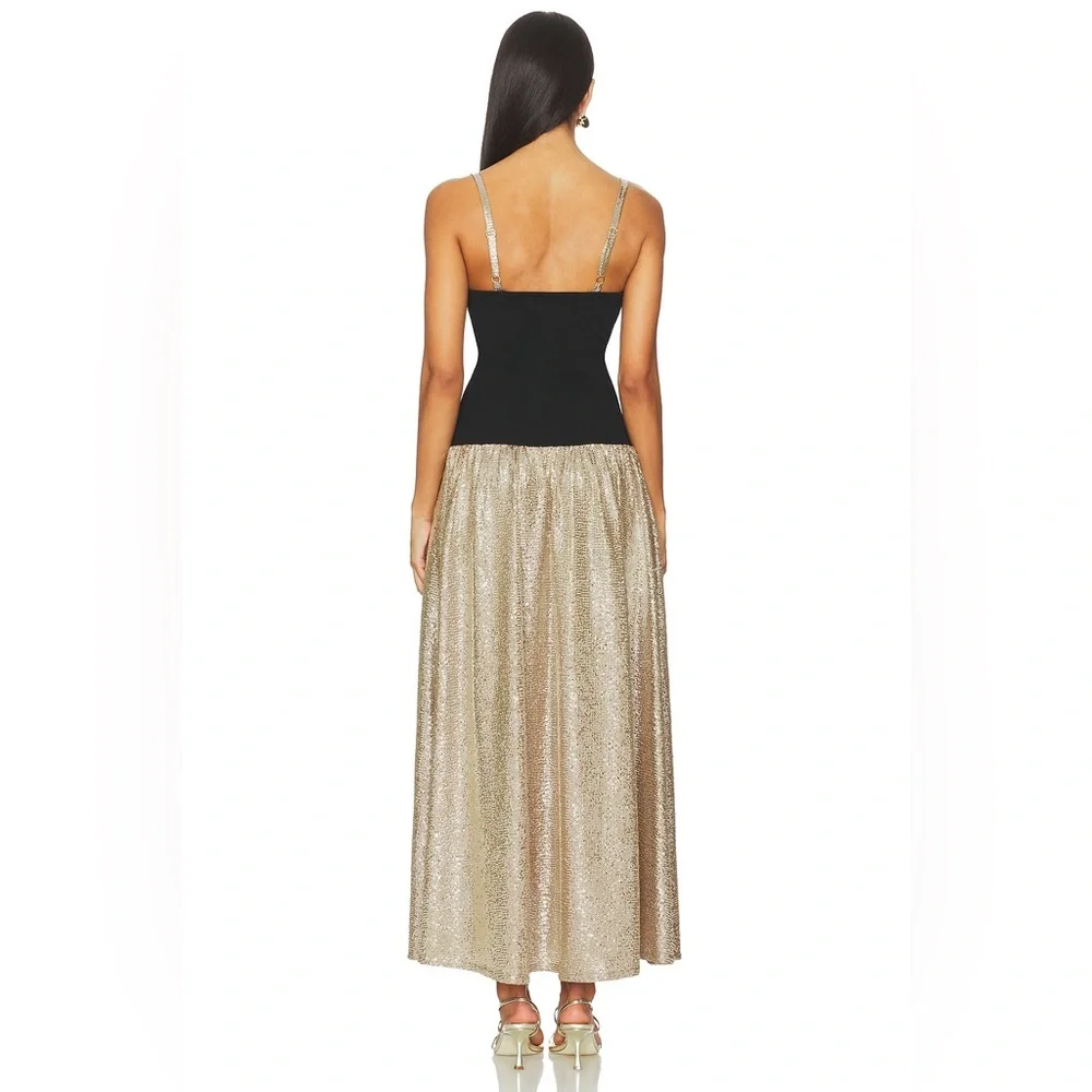 Show Me Your Mumu Hepburn Midi Dress size Small S Silver Confetti Black nwot - Picture 3 of 9